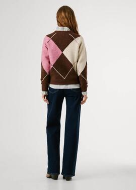 JERSEY DE ROMBOS CECILY 899 CHOCOLAT BROWN