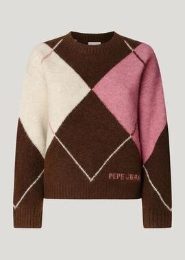 JERSEY DE ROMBOS CECILY 899 CHOCOLAT BROWN