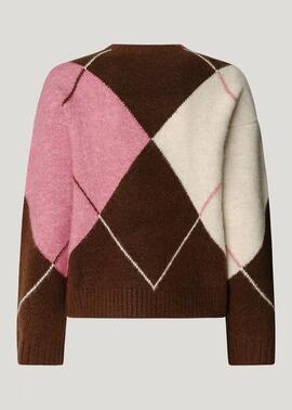 JERSEY DE ROMBOS CECILY 899 CHOCOLAT BROWN