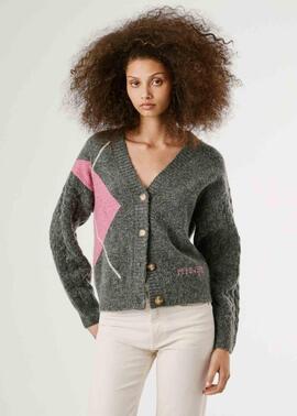 CHAQUETA DE ROMBOS CECILY CARDIGAN 963 DARK GREY MARL