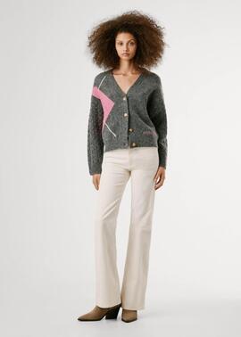CHAQUETA DE ROMBOS CECILY CARDIGAN 963 DARK GREY MARL