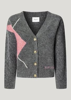 CHAQUETA DE ROMBOS CECILY CARDIGAN 963 DARK GREY MARL