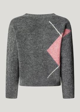 CHAQUETA DE ROMBOS CECILY CARDIGAN 963 DARK GREY MARL