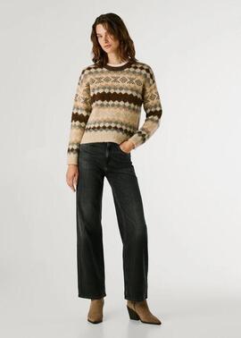 JERSEY DE PUNTO FAIRISLE CELESTINE 899 CHOCOLATE BROWN