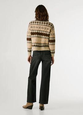 JERSEY DE PUNTO FAIRISLE CELESTINE 899 CHOCOLATE BROWN