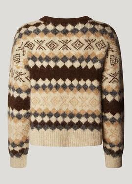 JERSEY DE PUNTO FAIRISLE CELESTINE 899 CHOCOLATE BROWN