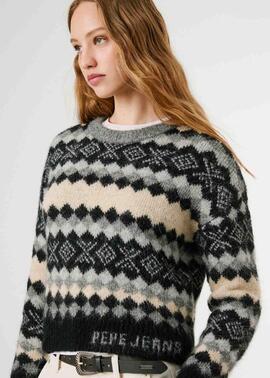 JERSEY DE PUNTO FAIRISLE CELESTINE 963 DARK GREY MARL