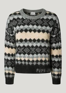 JERSEY DE PUNTO FAIRISLE CELESTINE 963 DARK GREY MARL