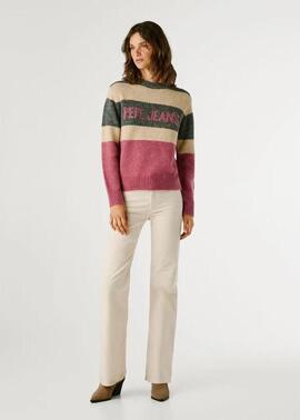 JERSEY DE PUNTO COLOR BLOCK CARLIS 373 SLATE ROSE