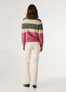 JERSEY DE PUNTO COLOR BLOCK CARLIS 373 SLATE ROSE