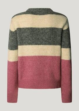 JERSEY DE PUNTO COLOR BLOCK CARLIS 373 SLATE ROSE
