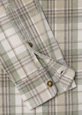 CAMISA DE PANA CAMDEN CUADROS 836 STONE BEIGE