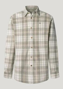 CAMISA DE PANA CAMDEN CUADROS 836 STONE BEIGE