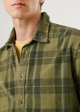 CAMISA DE PANA CASTER CUADROS 679 MILITARY GREEN