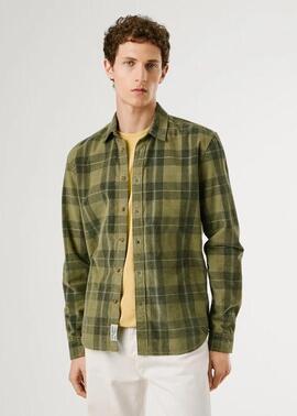 CAMISA DE PANA CASTER CUADROS 679 MILITARY GREEN