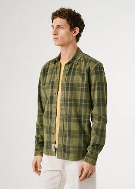CAMISA DE PANA CASTER CUADROS 679 MILITARY GREEN