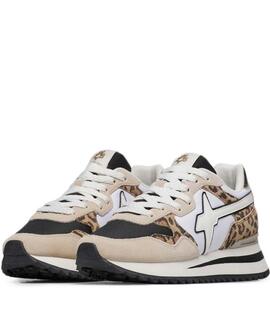 ZAPATILLAS YAK-W ANIMAL PRINT CREAM, WHITE, BLACK