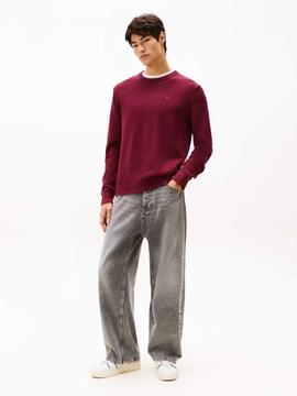 JERSEY SLIM FIT CUELLO REDONDO GRANATE