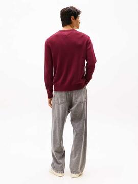 JERSEY SLIM FIT CUELLO REDONDO GRANATE