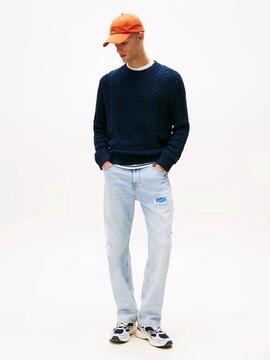JERSEY DE PUNTO TRENZADO SLIM FIT AZUL MARINO