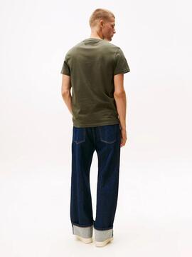 CAMISETA SLIM FIT CON LOGO GRÁFICO VERDE