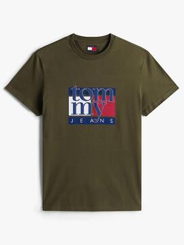 CAMISETA SLIM FIT CON LOGO GRÁFICO VERDE