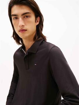 POLO MANGA LARGA SLIM FIT NEGRO