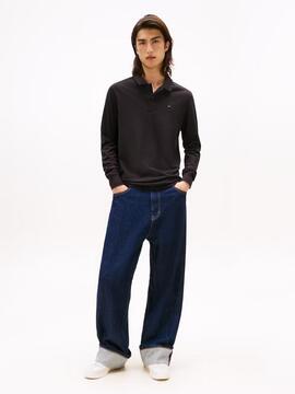 POLO MANGA LARGA SLIM FIT NEGRO