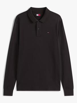 POLO MANGA LARGA SLIM FIT NEGRO