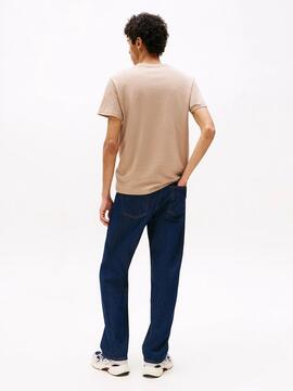 CAMISETA SLIM FIT CON LOGO GRÁFICO BEIGE