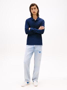 POLO MANGA LARGA SLIM FIT AZUL MARINO