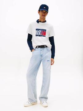 CAMISETA SLIM FIT CON LOGO GRÁFICO BLANCA