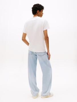 CAMISETA SLIM FIT CON LOGO GRÁFICO BLANCA