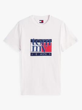 CAMISETA SLIM FIT CON LOGO GRÁFICO BLANCA