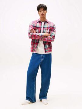 SOBRECAMISA DE FRANELA OVERSIZE RELAXED FIT CUADROS MULTICOL
