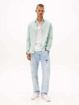 CAMISA DE OXFORD SLIM FIT VERDE AGUA