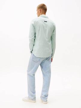 CAMISA DE OXFORD SLIM FIT VERDE AGUA