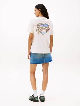 CAMISETA RELAXED FIT BANCA CON MOTIVO DE CORAZONES
