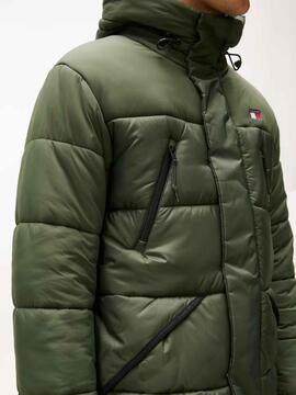 PARKA ACOLCHADA RELAXED FIT VERDE IMPERMEABLE
