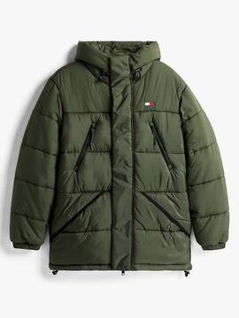 PARKA ACOLCHADA RELAXED FIT VERDE IMPERMEABLE