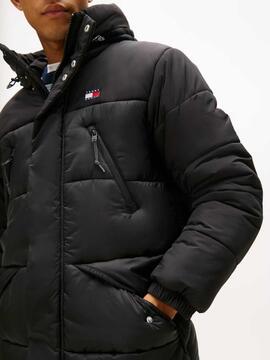PARKA ACOLCHADA RELAXED FIT NEGRA IMPERMEABLE