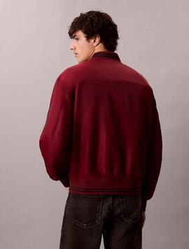 CAZADORA BOMBER DE NAILON GRANATE IMPERMEABLE