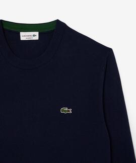 JERSEY LACOSTE CUELLO REDONDO AZUL MARINO
