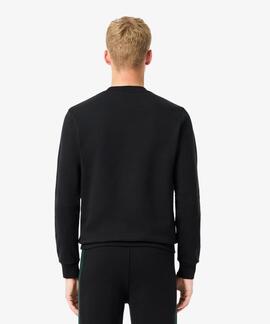 SUDADERA DE FELPA COLOR BLOCK NEGRO, BLANCO, VERDE