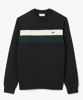 SUDADERA DE FELPA COLOR BLOCK NEGRO, BLANCO, VERDE