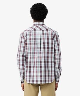 CAMISA REGULAR FIT DE POPELÍN CON CUADROS ESCOCESES BLANCO,