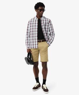 CAMISA REGULAR FIT DE POPELÍN CON CUADROS ESCOCESES BLANCO,