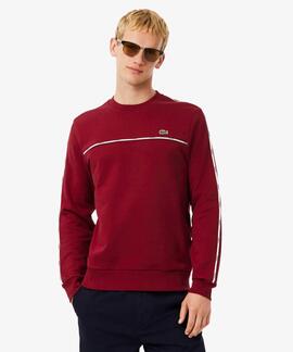SUDADERA DE FELPA CON RIBETE DE LOGOTIPO GRANATE