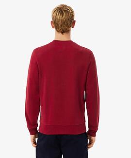 SUDADERA DE FELPA CON RIBETE DE LOGOTIPO GRANATE