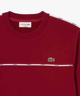 SUDADERA DE FELPA CON RIBETE DE LOGOTIPO GRANATE